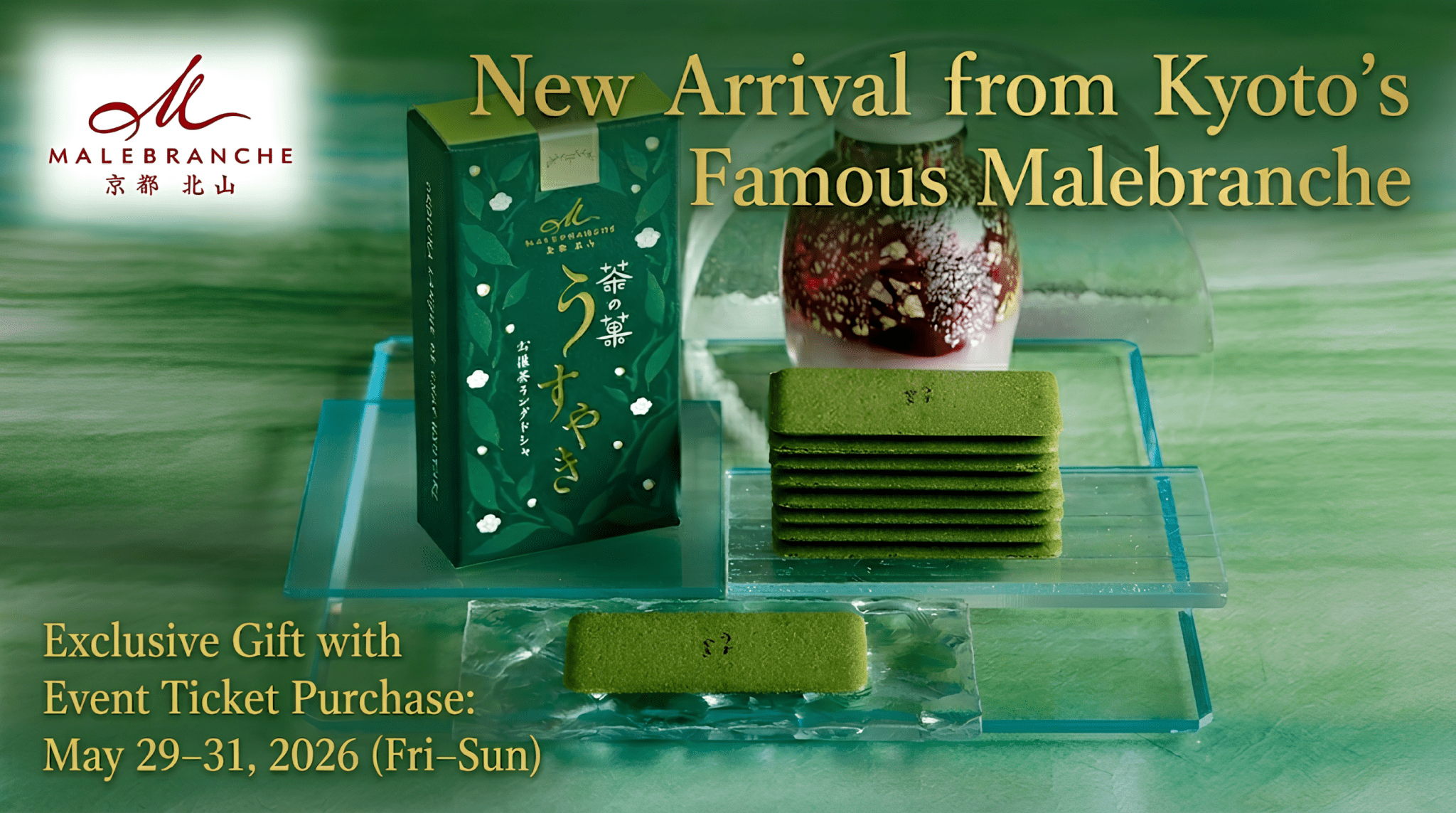 New Arrival: CHA NO KA Okoicha Green Tea Langue de Chat by Kyoto’s Malebranche - TFD (Tokyo Fresh Direct)