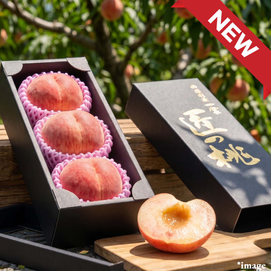 Yamanashi Takumi Series “Hikawa-Hakuho(Giftbox/2L-size/Top Grade)”,Premium Brand Peaches Meeting Strict Quality Standards with 13°+ Brix Sweetness, Approx.1kg(3pcs) | Delivery: 26th-27th Jun