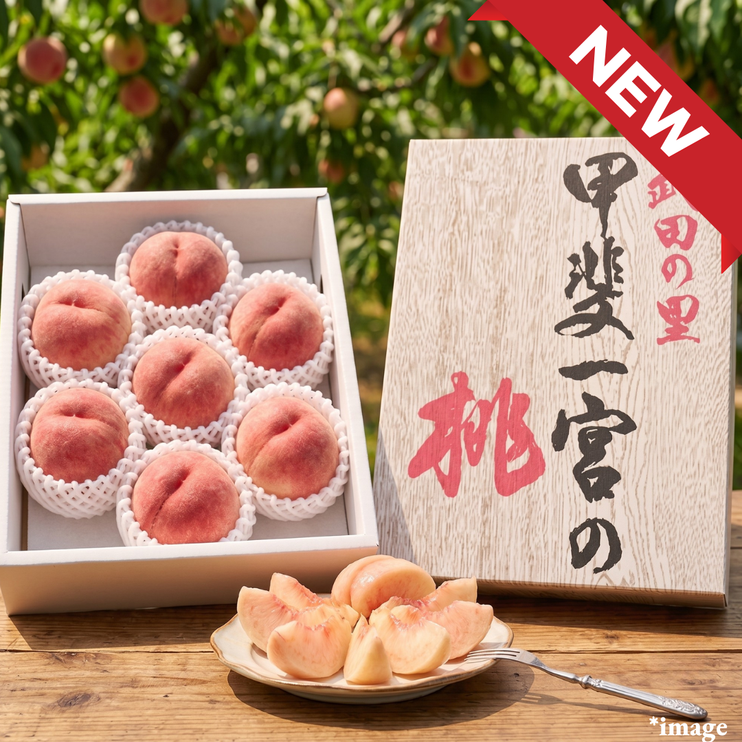 "Takeda no Sato Kai-Ichinomiya Peaches(Giftbox/L~3L-size/Top Grade)”,One of Japan’s leading peach-producing regions, Approx.2kg(5~7pcs) | Delivery: 10th-11th July