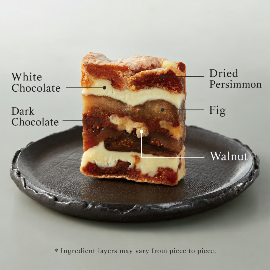 Mille Feuille with Dried Persimmon & Walnut & Fig