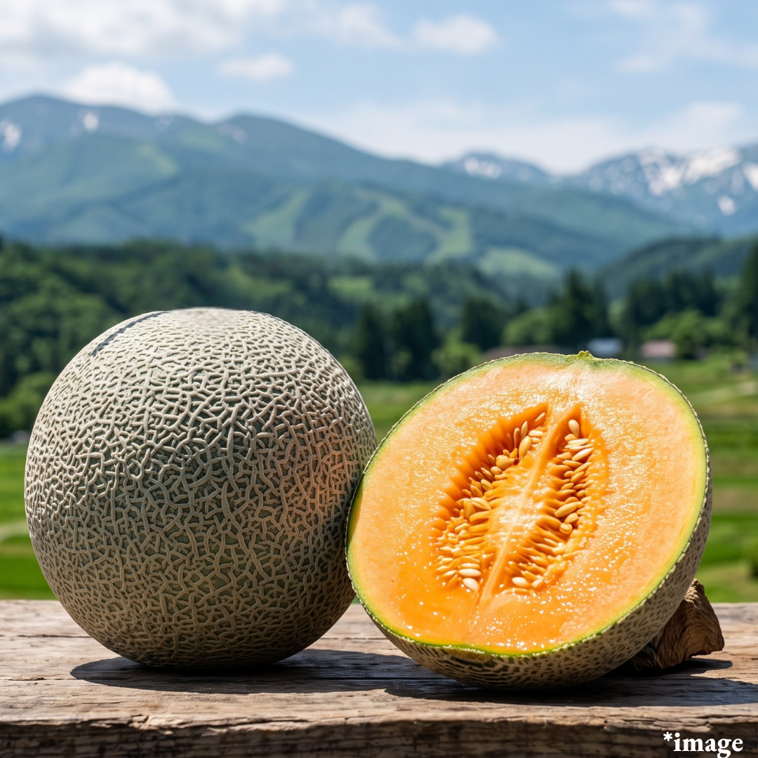 "Tsuru Hime Red (Giftbox/L-size/High Grade)", A sand-dune-grown red melon with firm flesh and clean, concentrated sweetness., Approx1.2kg+ | Delivery: 24th~25th Jul