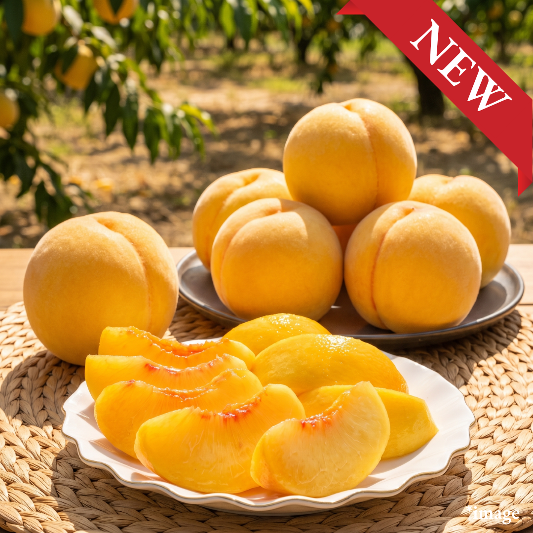 "Okihi (2L-size/High Grade)", Often called the masterpiece of Golden Peach, with a rich, mango-like flavor, Approx.600g+(2pcs) | Delivery: 28th~29th Aug