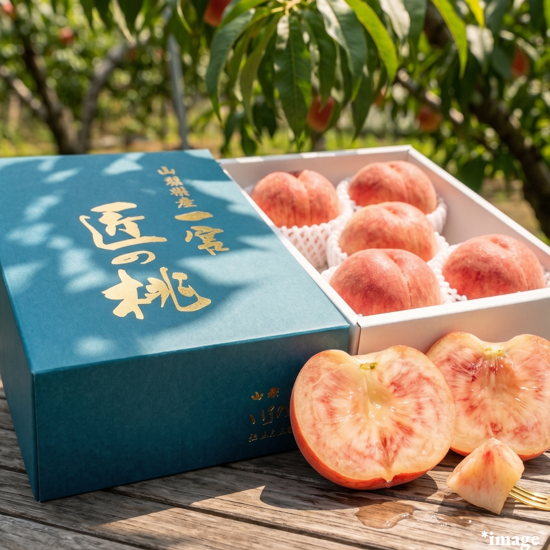 Yamanashi Takumi Series “Hikawa-Hakuho(Giftbox/L~3L-size/Top Grade)”,Premium Brand Peaches Meeting Strict Quality Standards with 13°+ Brix Sweetness, Approx.2kg(5~7pcs) | Delivery: 26th-27th Jun