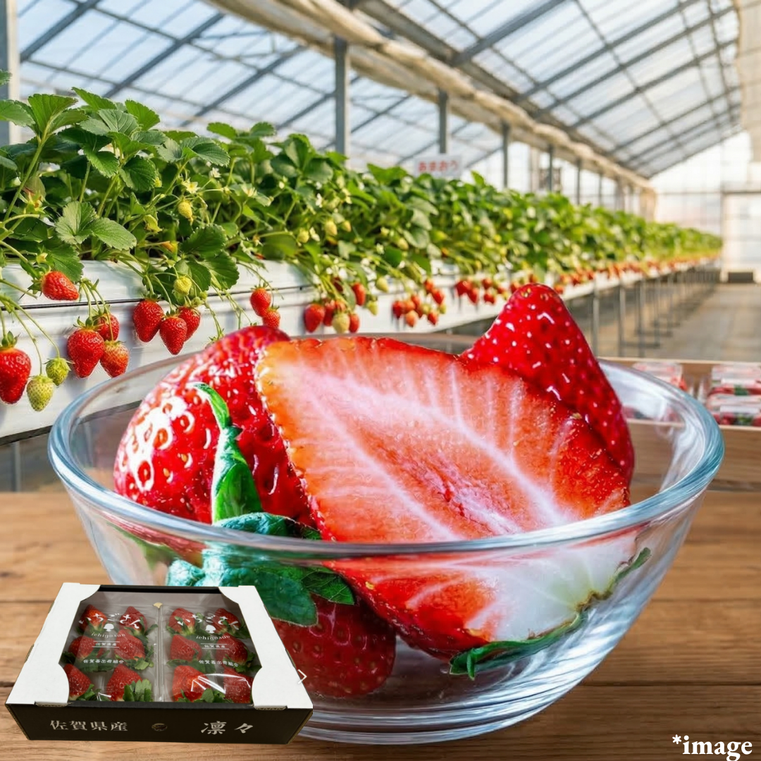 ”Ichigosan (High Grade)”, Beautiful to behold, perfectly balanced in sweetness and tartness — a premium strawberry from Saga., Approx.480g(2packs) | Delivery: 27th-28th Mar