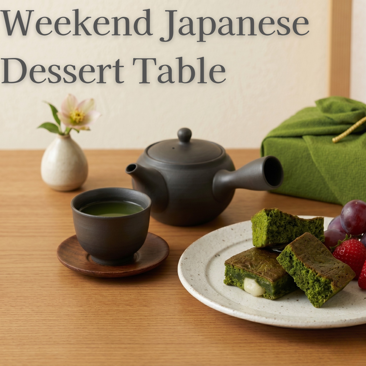 Rich Matcha Brownie with Macadamia Nuts