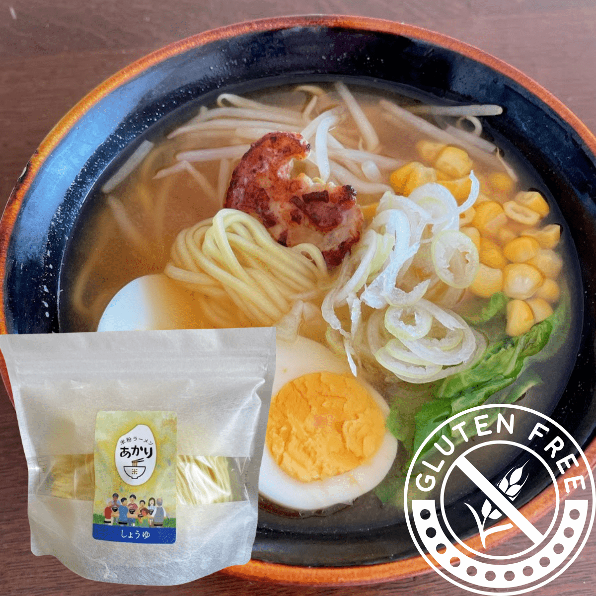 Akari Smooth Gluten Free Rice Ramen Soy for 2 servings - Tokyo Fresh Direct