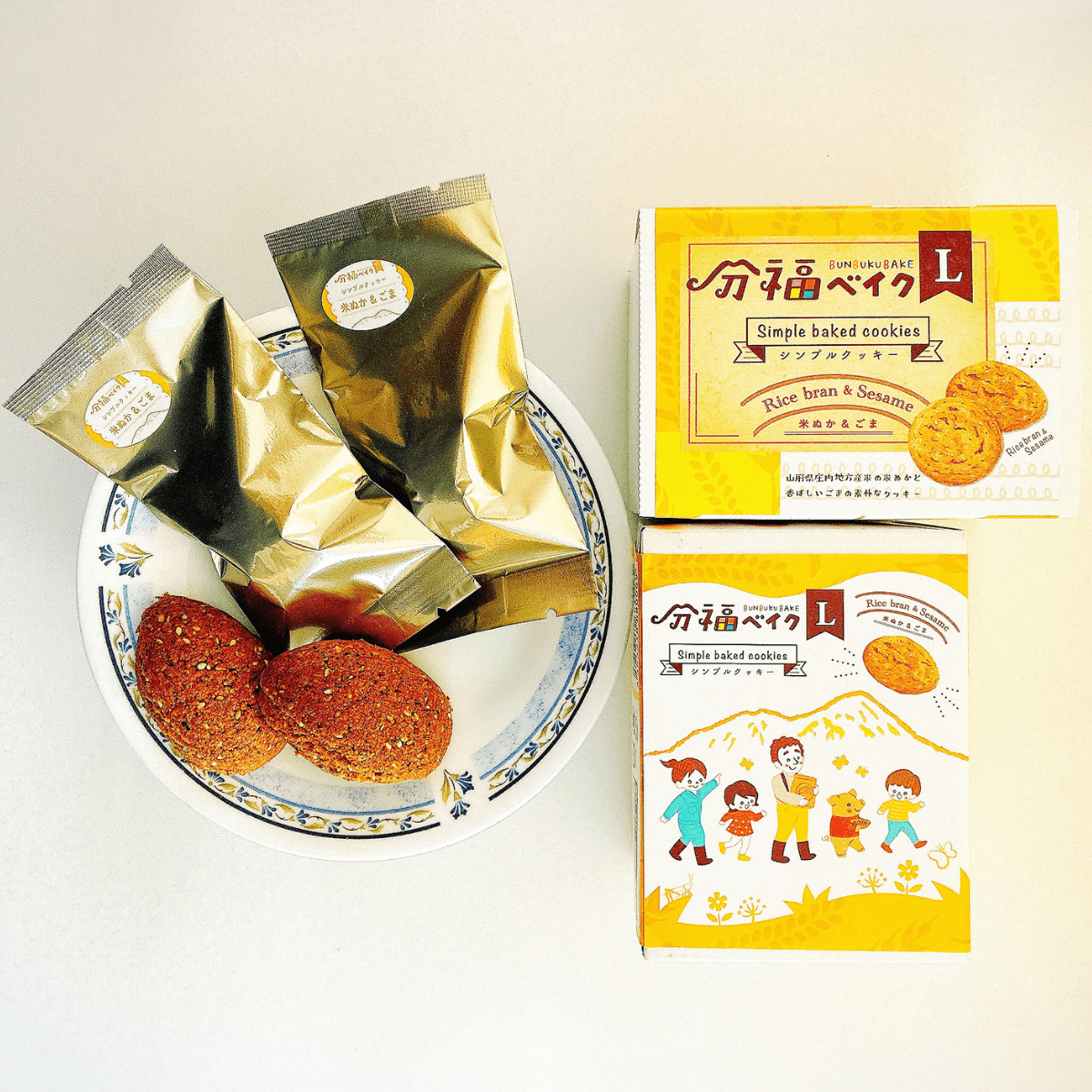 Bunbuku Baked Cookie L Rice Bran & Sesame - Tokyo Fresh Direct