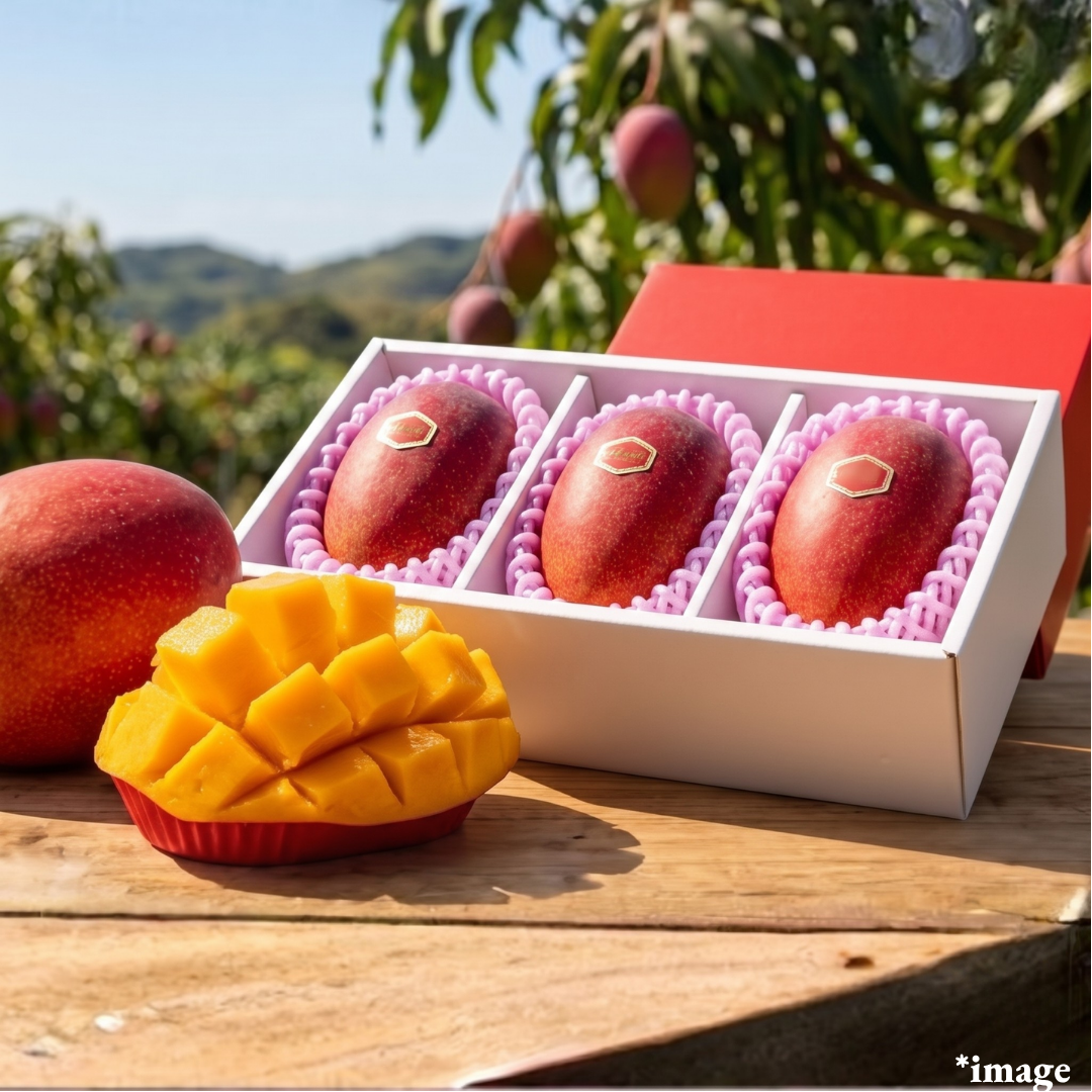 Egg of the Sun “Taiyo no Tamago(Top Grade/Giftbox)", The Highest - Ranked Mango Brand in Japan" from Miyazaki, Approx.1kg(3pcs) | Delivery: 12th - 13th Jun - TFD (Tokyo Fresh Direct)