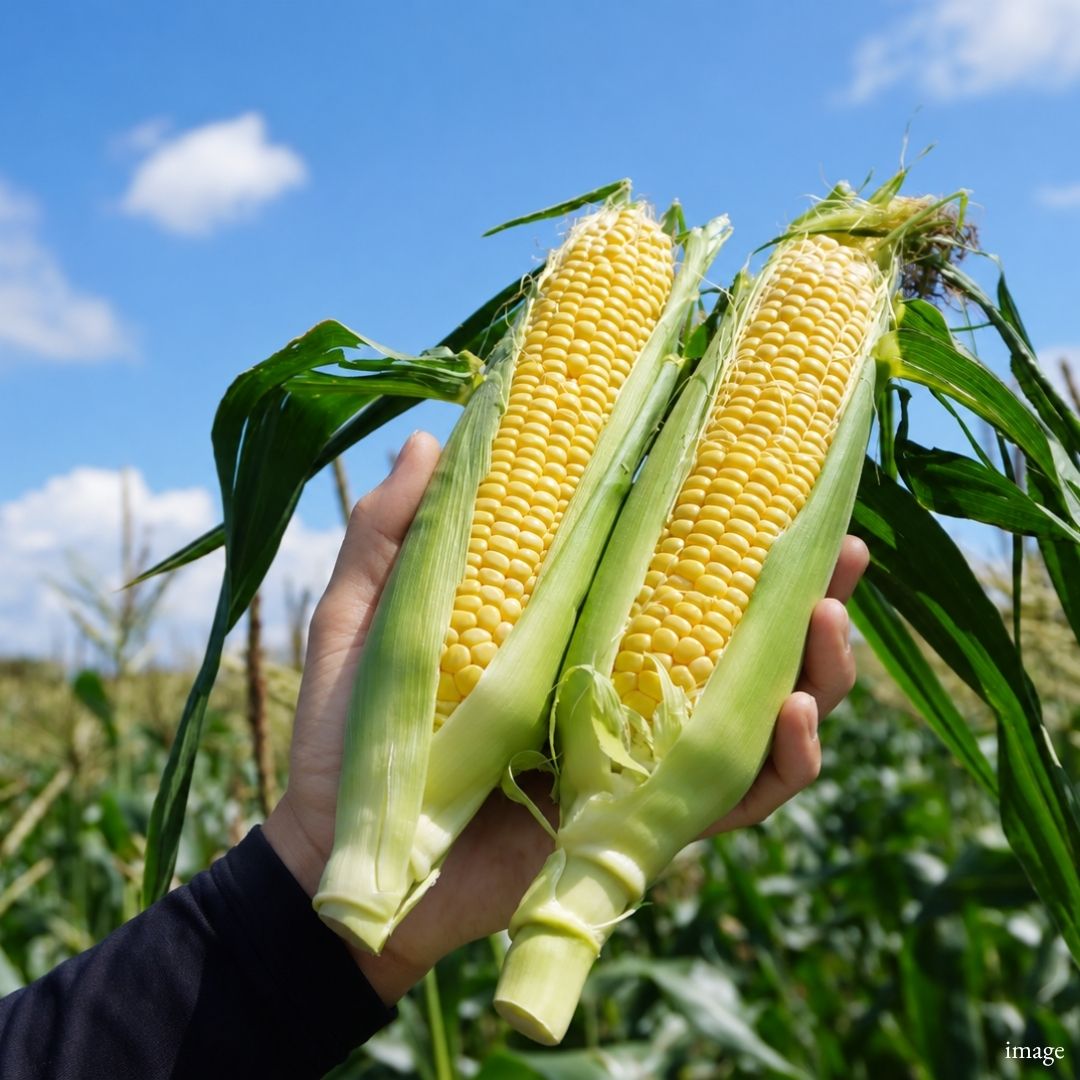 "Fresh Sweet Corn", Juicy & Naturally Sweet Japanese Corn with Tender Kernels, 2 Ears - TFD (Tokyo Fresh Direct)