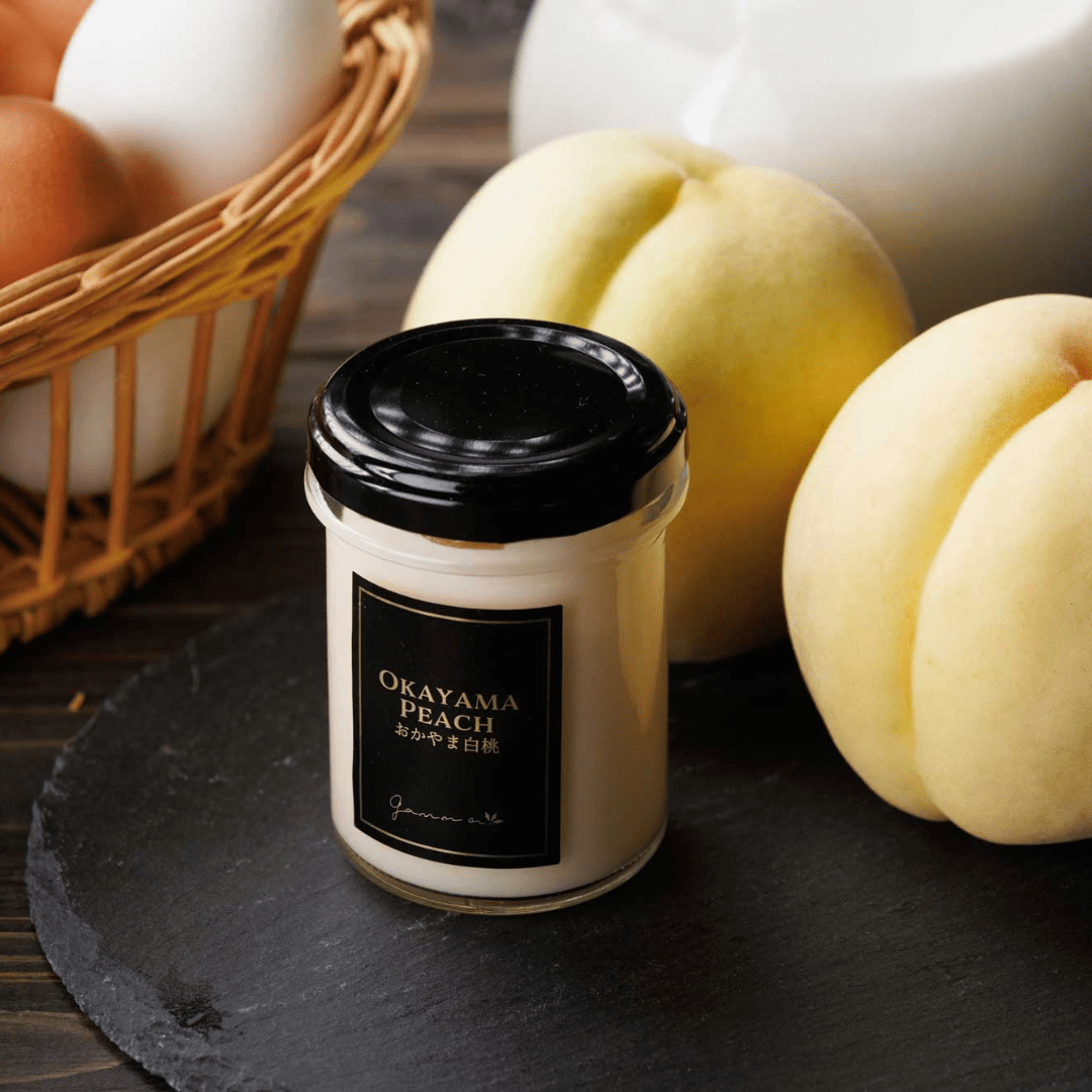 Ganna Okayama Shimizu White Peach Pudding - TFD (Tokyo Fresh Direct)