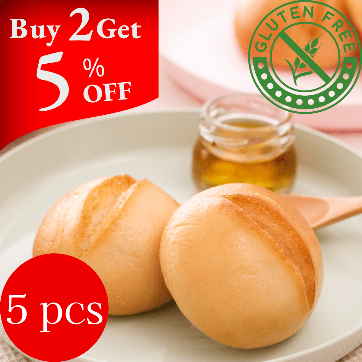 HATCHBEE Komemochi Japanese Rice Flour Gluten Free Bread 5p - Tokyo Fresh Direct