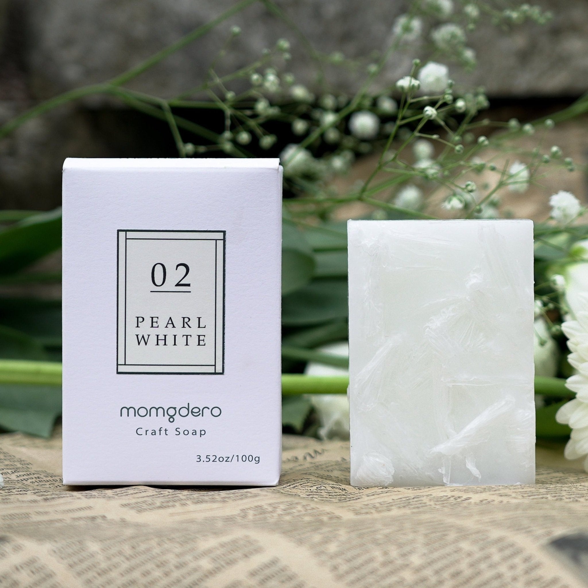 【Natural origin, for sensitive skin.】MOMGDERO Craft Soap Pearl White HB - Tokyo Fresh Direct
