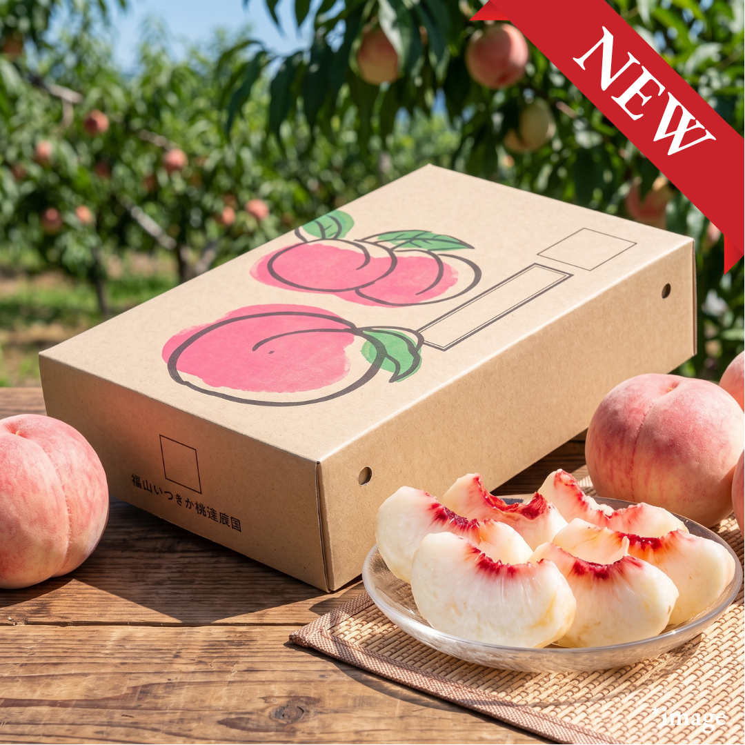 "Sakura White Peach (Giftbox/2L-size/Top Grade)", The Firm-Fleshed Finale of Fukushima’s Peach Season, Approx.2kg(6pcs) | Delivery: 4th~5th Sep - TFD (Tokyo Fresh Direct)