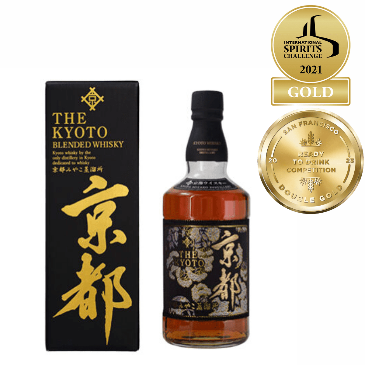 The Kyoto Blended Whiskey Nishijin Ori Kuro Obi Alc.46% 700ml - Tokyo Fresh Direct