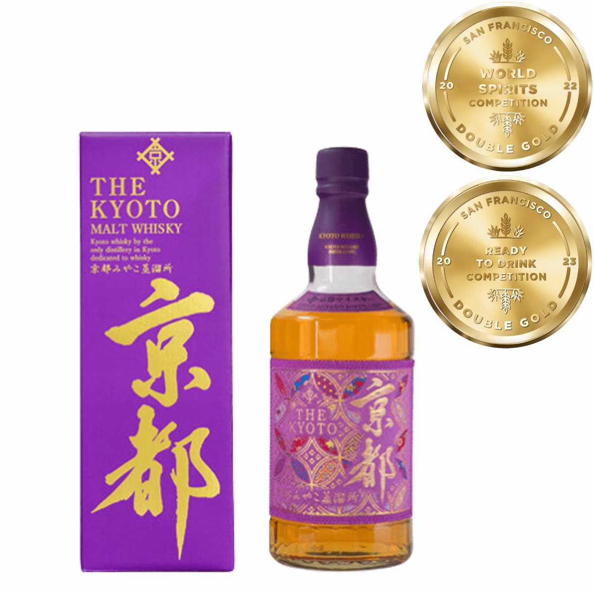 The Kyoto Malt whisky Nishijin Ori Murasaki Obi Alc.43% 700ml - Tokyo Fresh Direct