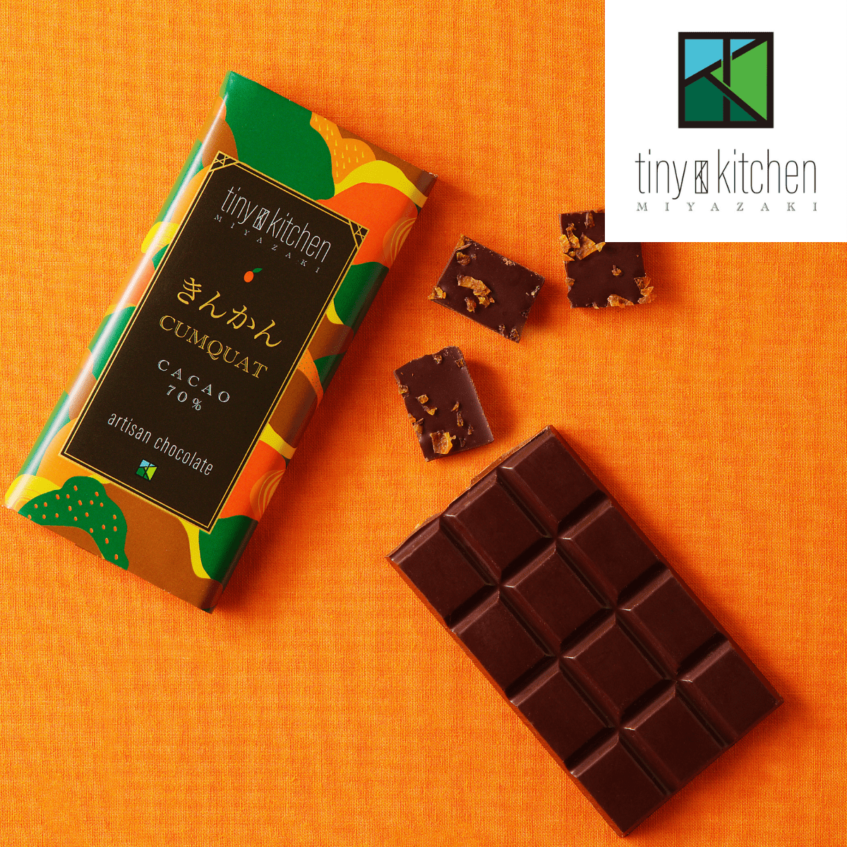 TINYKITCHEN MIYAZAKI Artisan Chocolate Kumquat Cacao 70% - Tokyo Fresh Direct