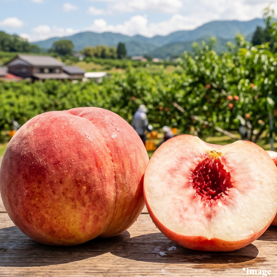 "Akatsuki Peach (2L-size/High Grade)", Japan’s Signature Firm Peach with a Crisp Bite, Approx.600g+(2pcs) | Delivery: 24th~25th Jul