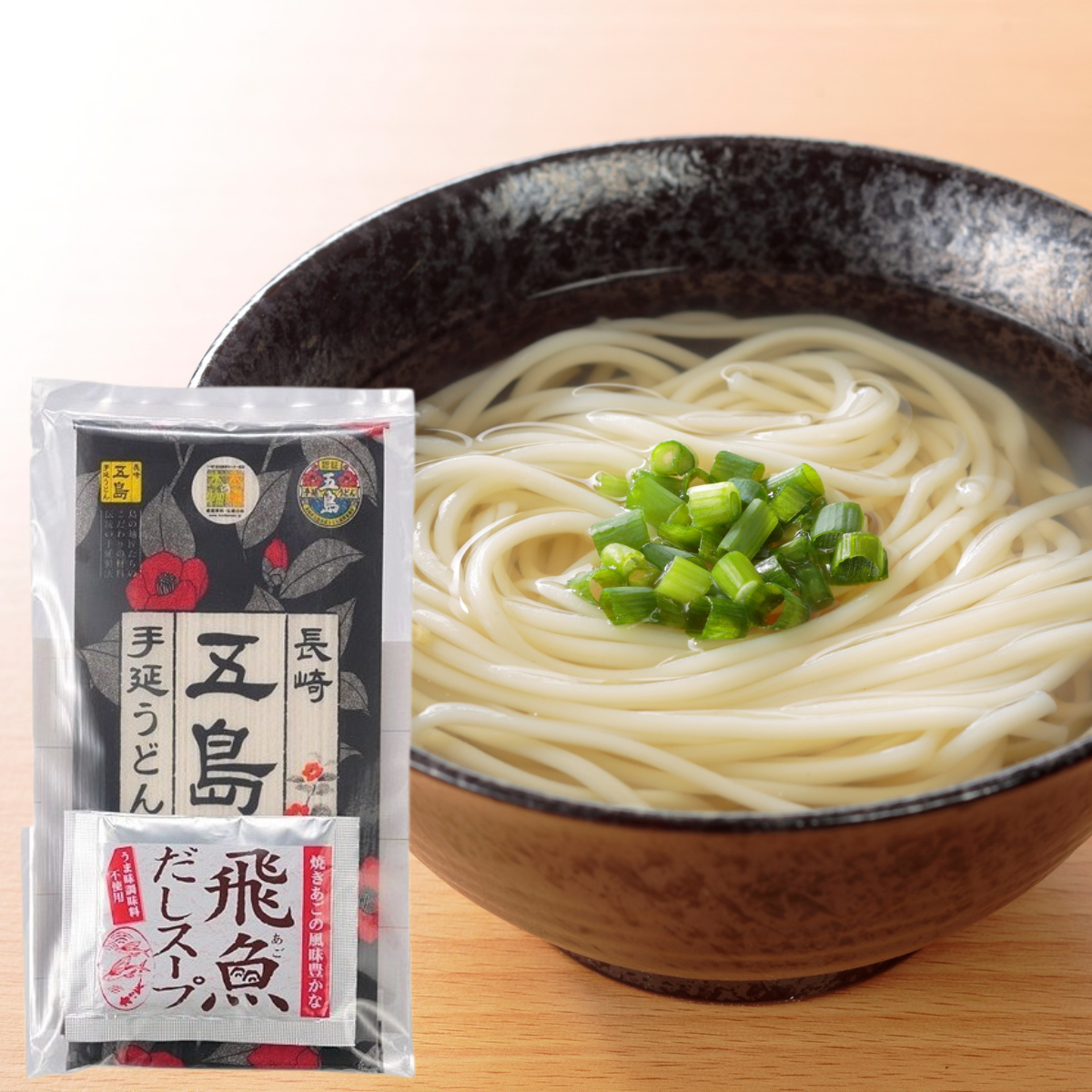 NAGASAKI GOTO UDON Goto Island Hand-Stretched Udon 19cm with Soup
