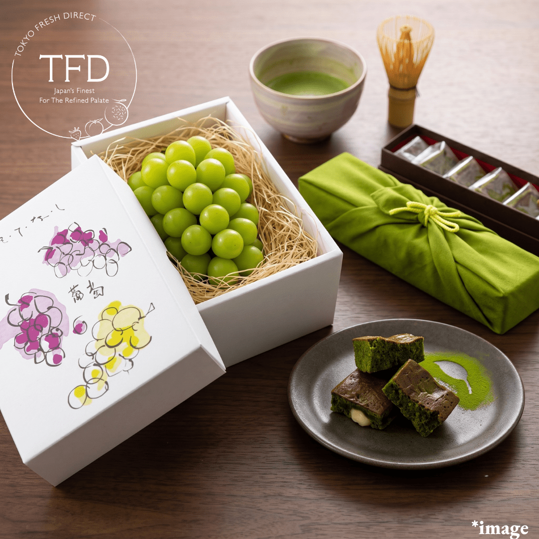 "A Green Gift to Taste Japan’s Matcha Heritage" Shine Muscat & Kyoto Rich Matcha Brownie Gift Set [limited to 8sets] | Delivery: 14th~22th Aug - TFD (Tokyo Fresh Direct)