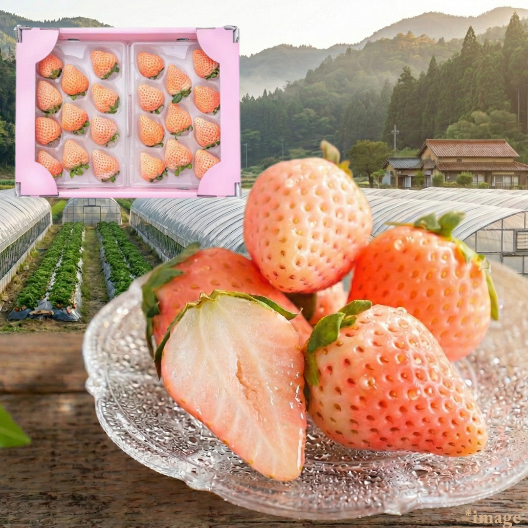 ”Awayuki (High Grade/Big size)”, Sweet, Sakura - Colored Strawberries from Saga, Approx.440g(2packs) | Delivery: 20th - 21st Mar - TFD (Tokyo Fresh Direct)