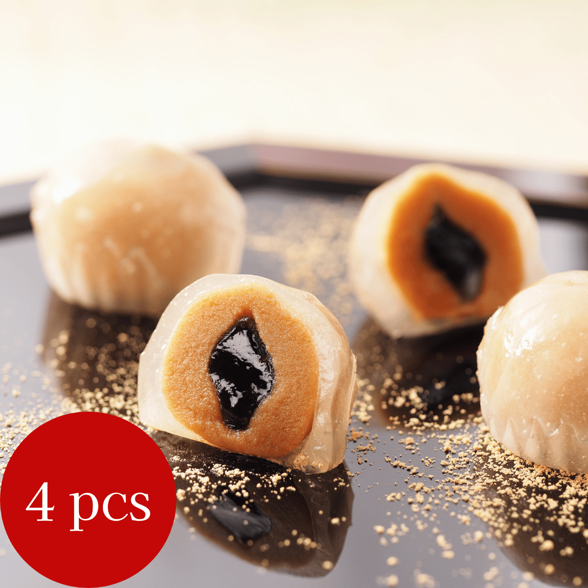 Crystal Mochi Brown Sugar & Kinako 4pc - Tokyo Fresh Direct