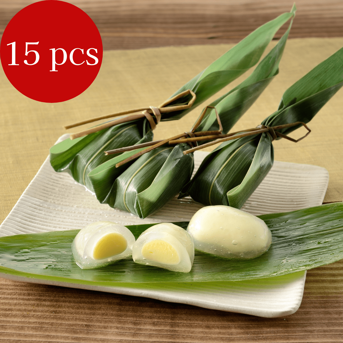 Custard Mochi in Bamboo Leaf 15pcs - Tokyo Fresh Direct