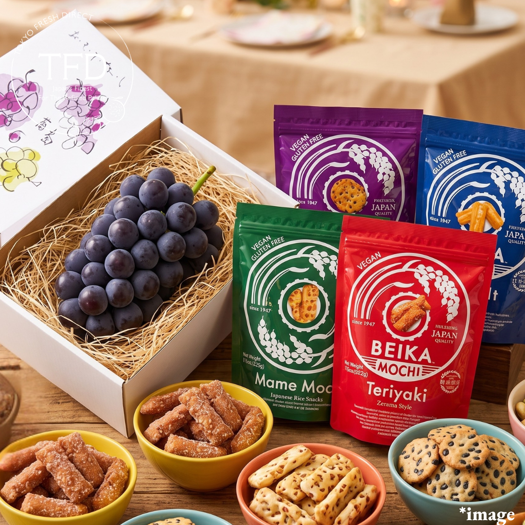 "For Fun Party Sharing" Giant Kyoho Grape & Beika Japanese Snack Party Pack [limited to 16sets] | Delivery: 14th~22th Aug - TFD (Tokyo Fresh Direct)