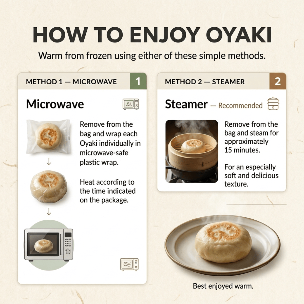 FRESH VEGEE PROCESSING Nagano Taste Oyaki Stuffed Bun Sweet Red Bean - TFD (Tokyo Fresh Direct)