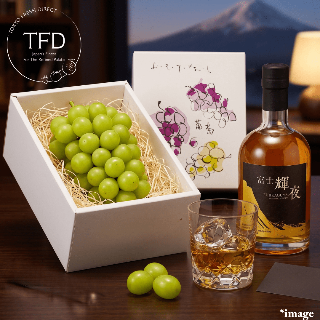 "Freshness and Depth from Mt. Fuji" Shine Muscat & Fuji Kaguya Whisky Evening Set [limited to 10sets] | Delivery: 14th~22th Aug - TFD (Tokyo Fresh Direct)