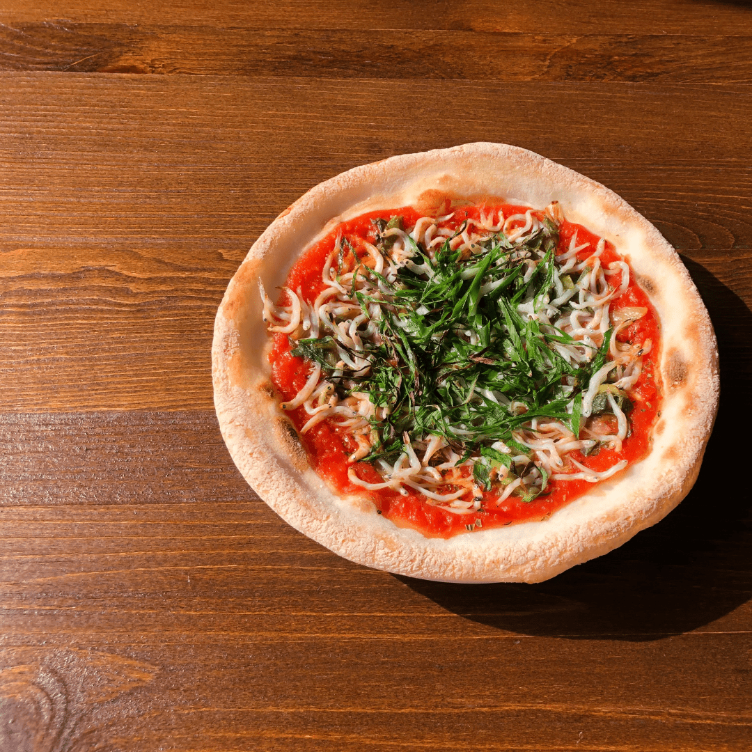 HIKARU ICARO PIZZA Marinara w Kujo Leek & Whitebait Gluten Free - Tokyo Fresh Direct