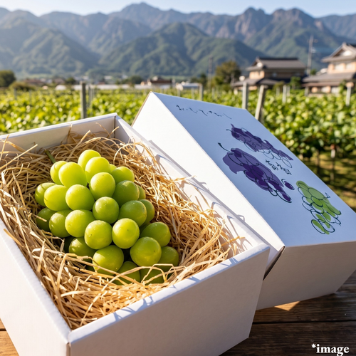 "House Shine Muscat (Giftbox/3L-size/High Grade)", Approx.500g | Delivery: 28th Aug ~5th Sep