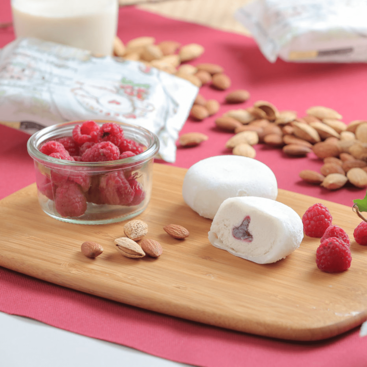 iceplantze Almond Milk & Rasberry Mochi Icecream - Tokyo Fresh Direct