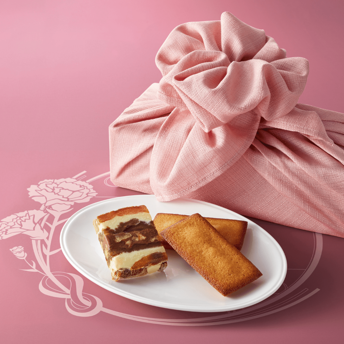 Kyoto Financier 8pcs Assorted with Furoshiki Bag - Tokyo Fresh Direct