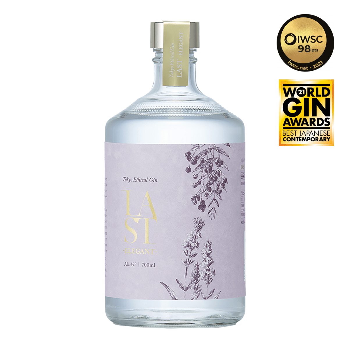 LAST ELEGANT Gin 700ml Alc.47% ETHICAL SPIRITS - Tokyo Fresh Direct