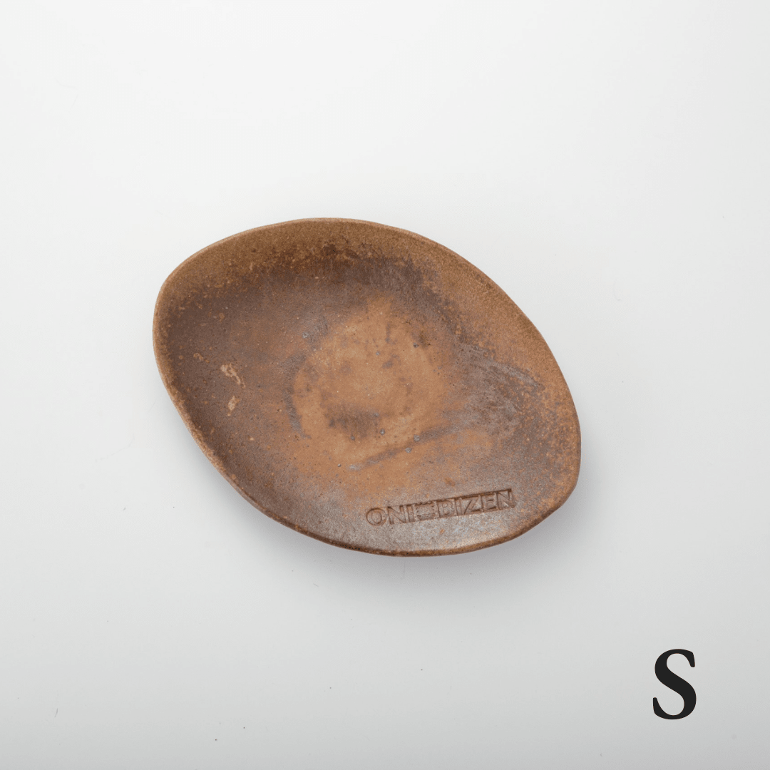 [Made to Order] ATOBUGAMA ONIBIZEN OVAL Hand-Shaped Bizen Ware Plate SS~L - TFD (Tokyo Fresh Direct)
