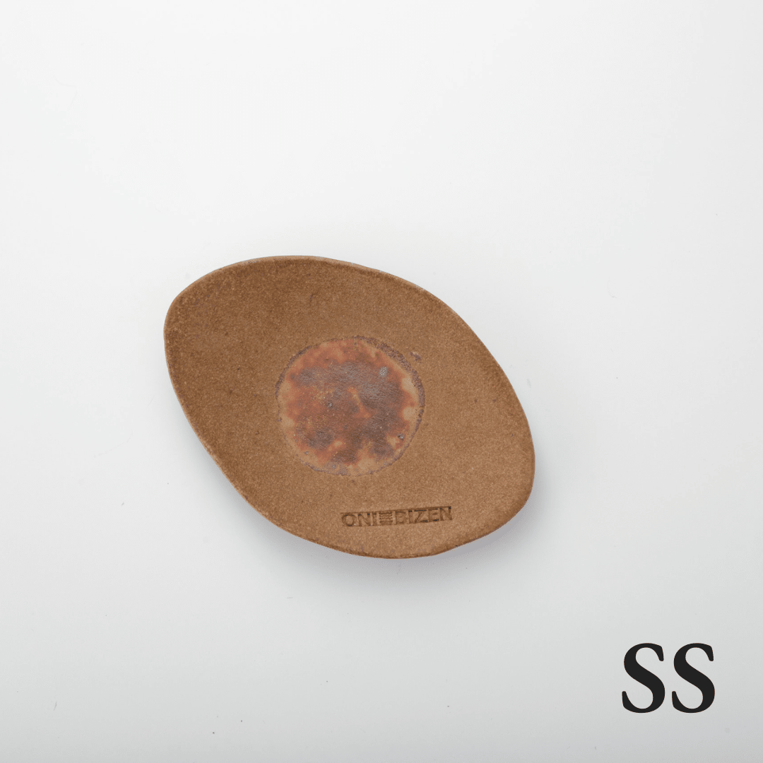 [Made to Order] ATOBUGAMA ONIBIZEN OVAL Hand-Shaped Bizen Ware Plate SS~L - TFD (Tokyo Fresh Direct)