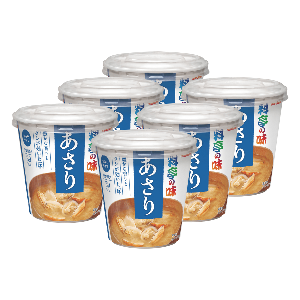 Marukome Instant Cup Miso Ryotei no Aji - Asari Clams Bundle of 6 - Tokyo Fresh Direct