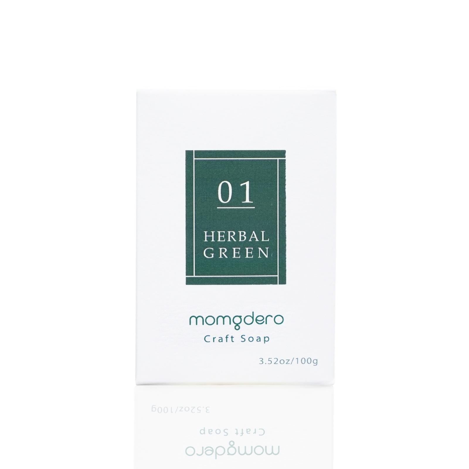 【Natural origin, for sensitive skin.】MOMGDERO Craft Soap Herbal Green HB - Tokyo Fresh Direct