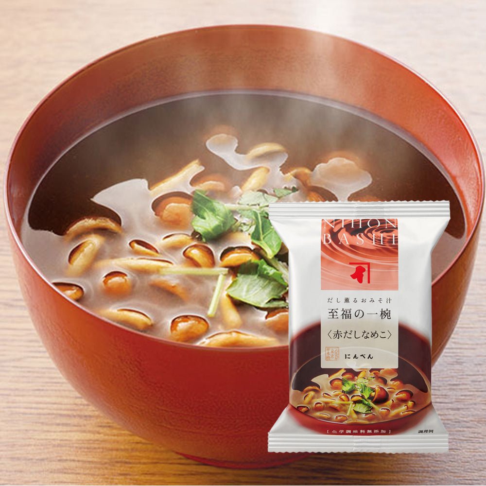 Ninben Shifuku Easy Miso Soup Akadashi Nameko Mushroom - Tokyo Fresh Direct