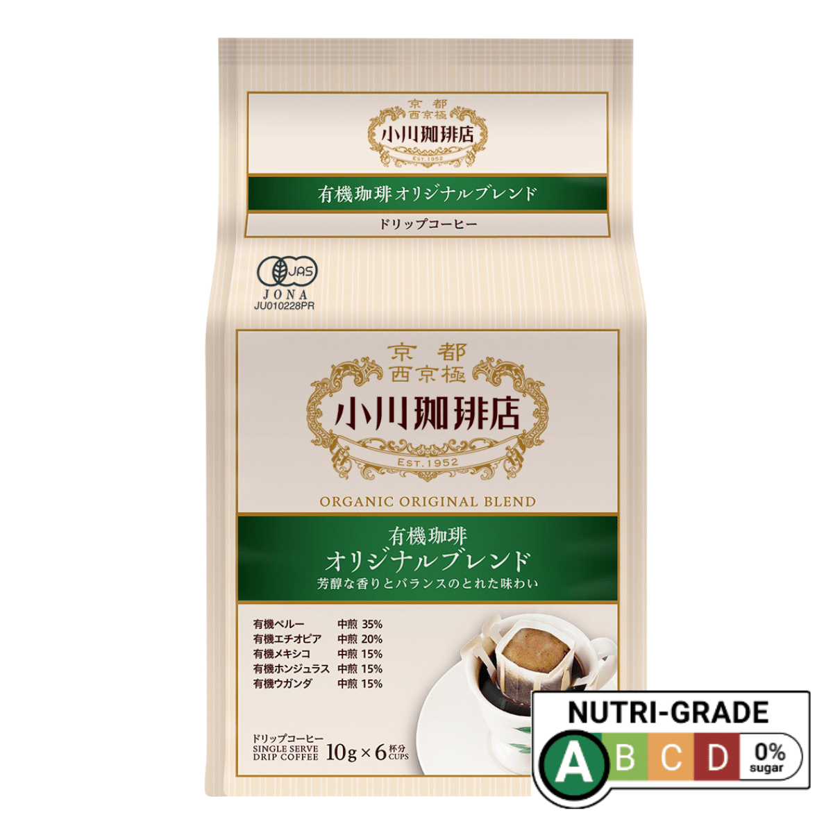 OGAWACOFFEE OGAWA COFFEE SHOP Organic Coffee Original Blend Drip 6 cups - Tokyo Fresh Direct