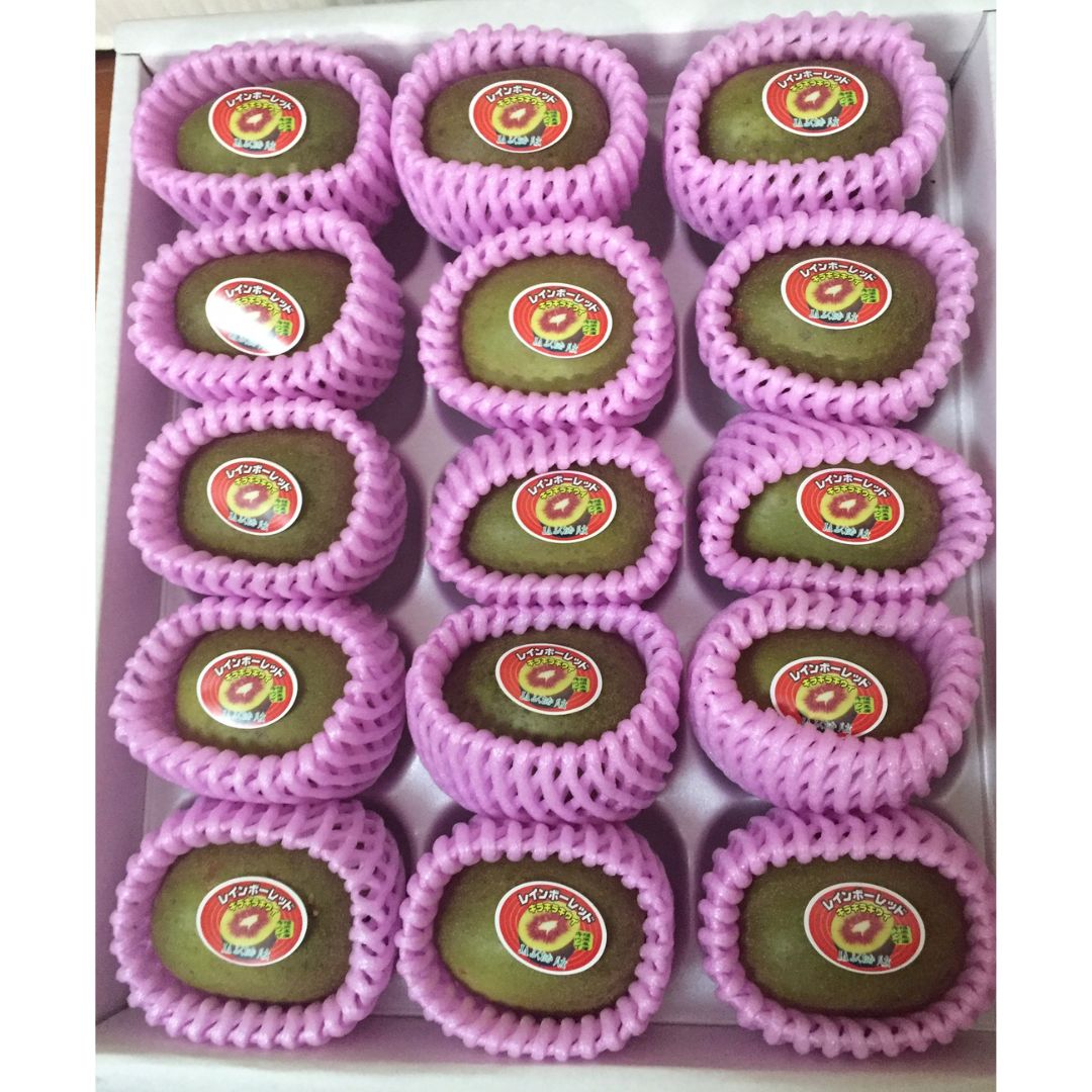 "Rainbow Red Kiwi", Ultra - Rare Kiwi – Harvested Only One Week a Year, (L Size 2pcs/approx. 240g) | Delivery: 10th - 11th Oct [limited to 10 sets] [Valued Members’ Exclusive Ultra - Rare Fruits] - Tokyo Fresh Direct