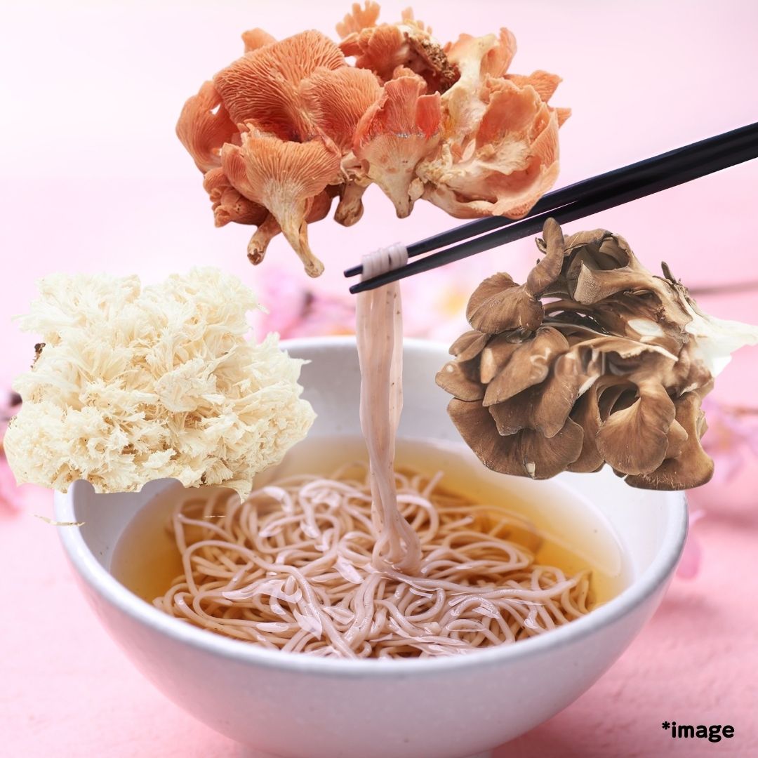 "Rare Mushroom Sakura Soba Set", soba made exclusively from rare, healthy Japanese ingredients from Nagano [Delivery between 7th~8th Mar] - Nagano Fair 2025 - Tokyo Fresh Direct