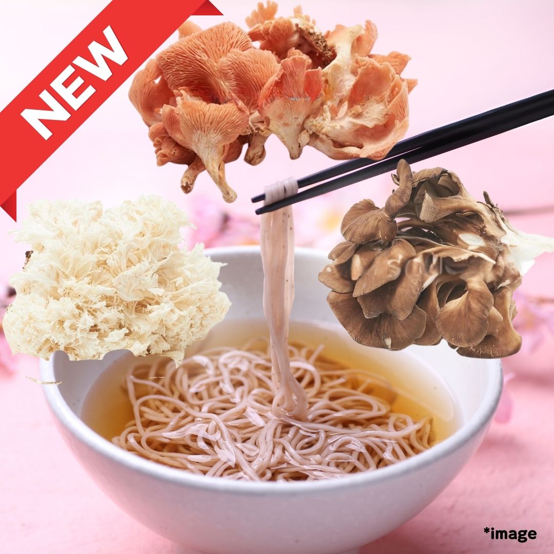 "Rare Mushroom Sakura Soba Set", soba made exclusively from rare, healthy Japanese ingredients from Nagano [Delivery between 7th~8th Mar] - Nagano Fair 2025 - Tokyo Fresh Direct