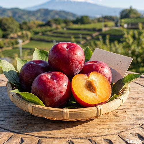 "Sun Plum (L-size/High Grade)", Sun-Ripened Scarlet Fruit with Exceptional Sweetness, Approx.500g(5pcs) | Delivery: 4th~5th Sep