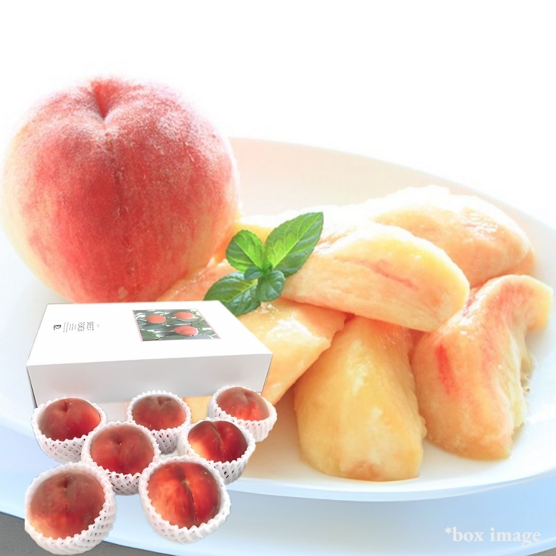 Sweet Crunchy White Peach Closing the Season "Sakura Peach (Top Grade)", Gift Box/6pcs(approx.2kg) | Delivery: 12th~13th Sep - Tokyo Fresh Direct