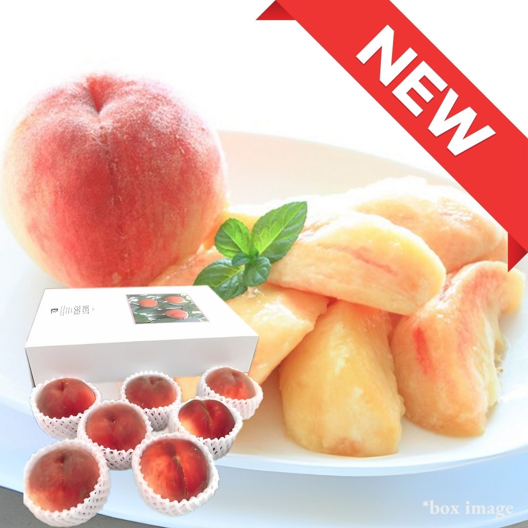 Sweet Crunchy White Peach Closing the Season "Sakura Peach (Top Grade)", Gift Box/6pcs(approx.2kg) | Delivery: 12th~13th Sep - Tokyo Fresh Direct