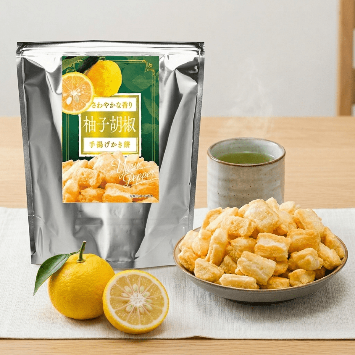 TAMAGAWA SEIKA Handcrafted Crispy Mochi Yuzu Pepper Flavor - TFD (Tokyo Fresh Direct)