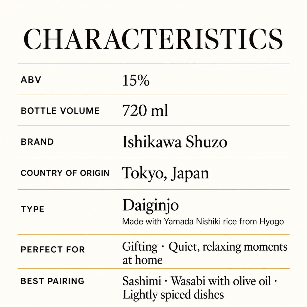 TAMAJIMAN Daiginjo 720ml 15% ABV - TFD (Tokyo Fresh Direct)