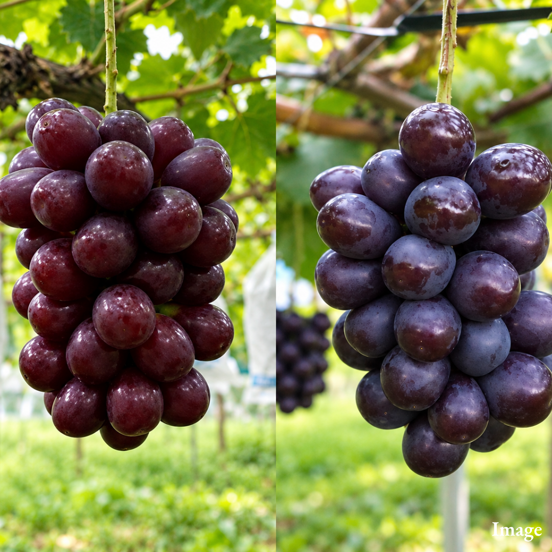 [Valued Members Only] 2 bunches "Muscat Noir Black Muscat" – An Exclusive Japanese Black Grape with Rich Sweetness and Elegant Muscat Aroma, 700g - TFD (Tokyo Fresh Direct)